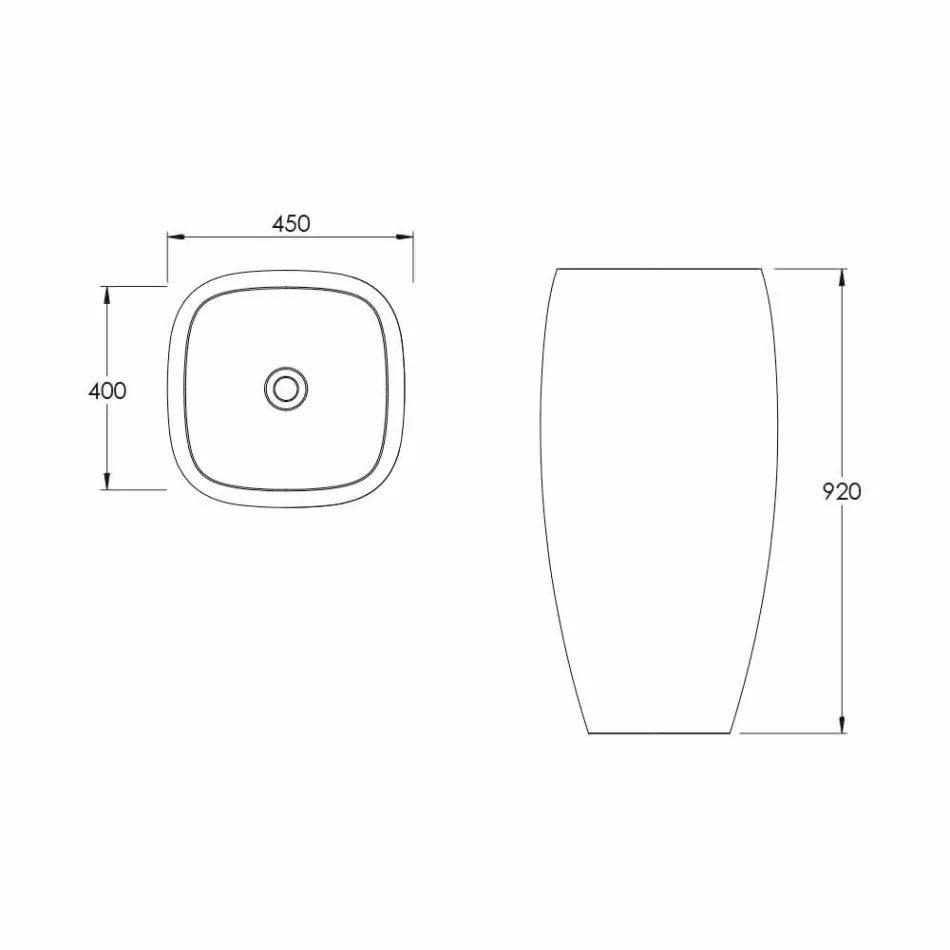 Gais design moderno lavatório autoportante de cerâmica, fabricado na Itália Viadurini