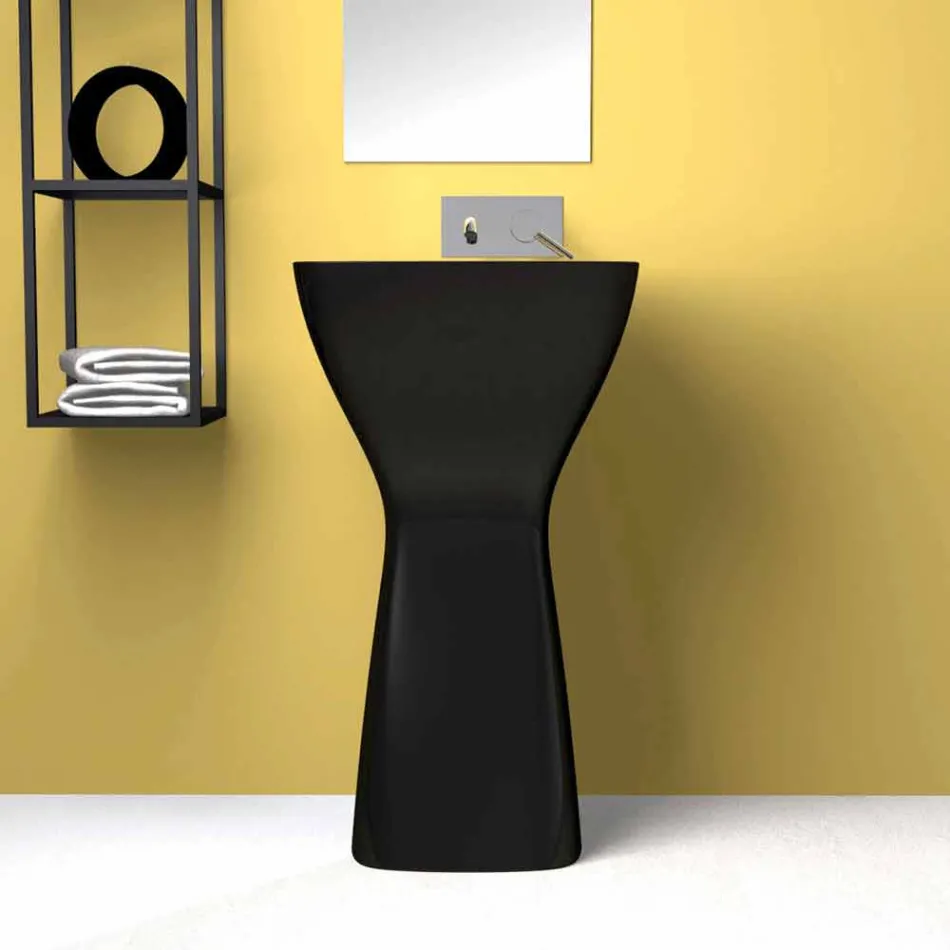 Lavatório autoportante moderno de cerâmica feito na Itália, Firmino Viadurini