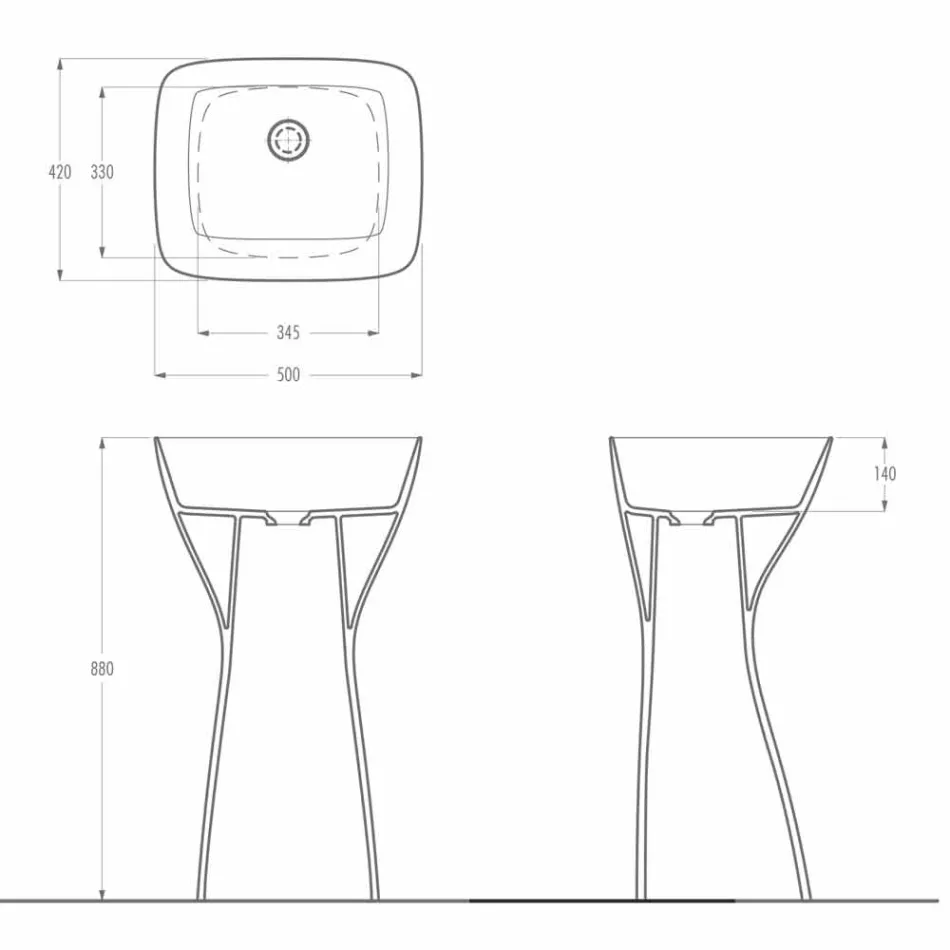 Lavatório autoportante moderno de cerâmica feito na Itália, Firmino Viadurini