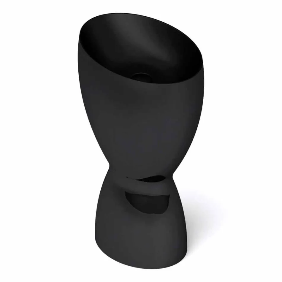 Lavatório autoportante moderno de cerâmica feito na Itália, Basile Viadurini