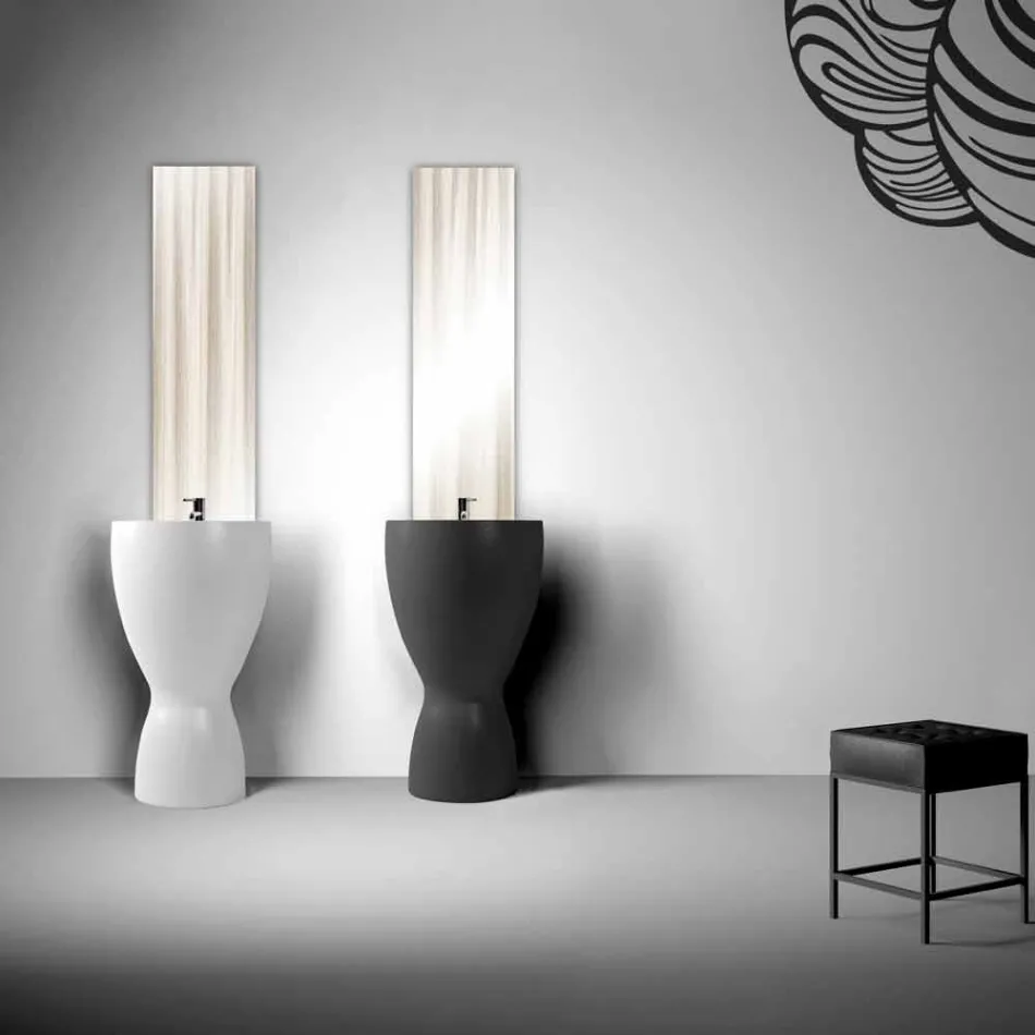 Lavatório autoportante moderno de cerâmica feito na Itália, Basile Viadurini