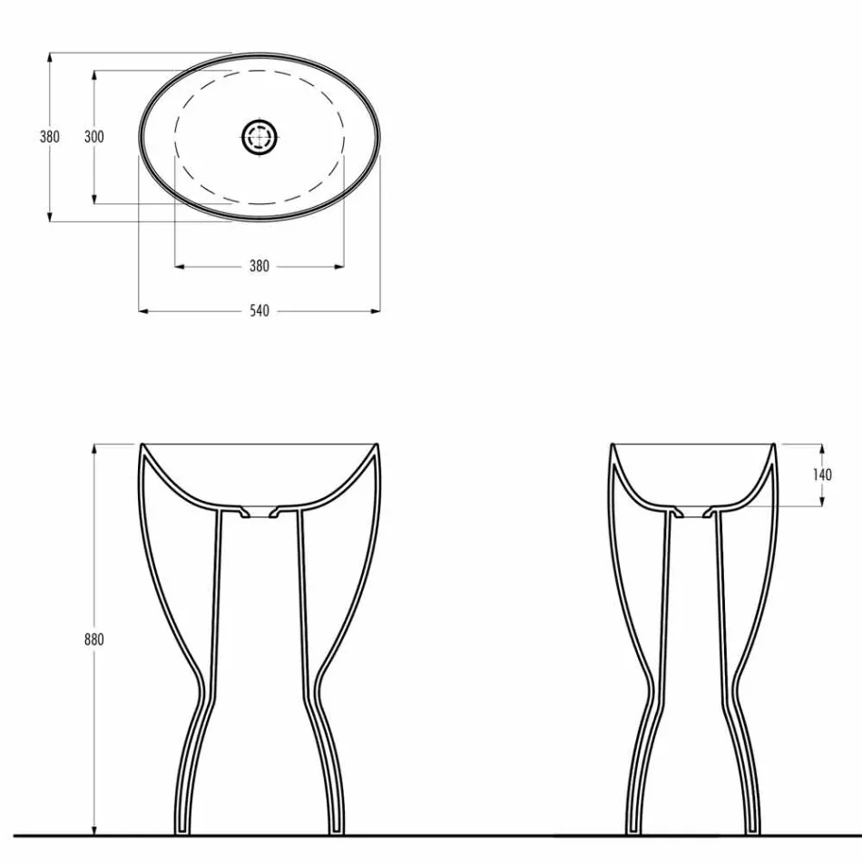 Lavatório autoportante moderno de cerâmica feito na Itália, Basile Viadurini