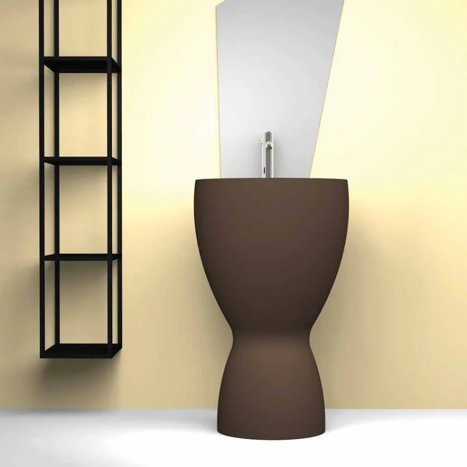 Lavatório autoportante moderno de cerâmica feito na Itália, Basile Viadurini