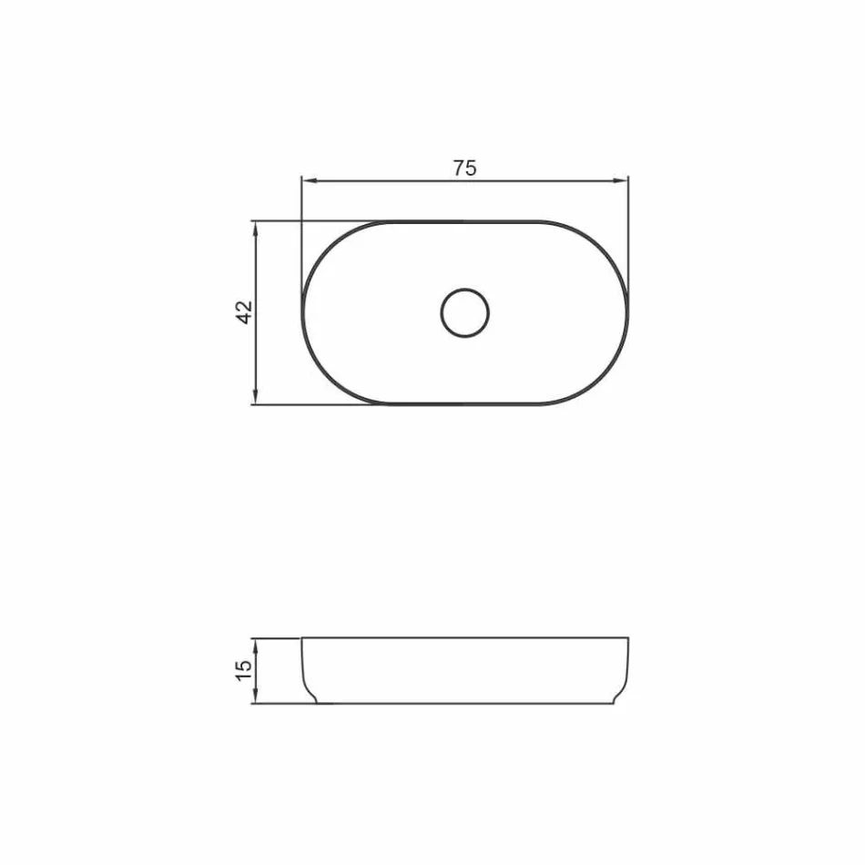 Lavatório autoportante oval de design feito na Itália Dalmine Big Viadurini