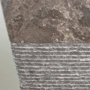 Lavatório cinza com suporte em pedra Taffy, peça única