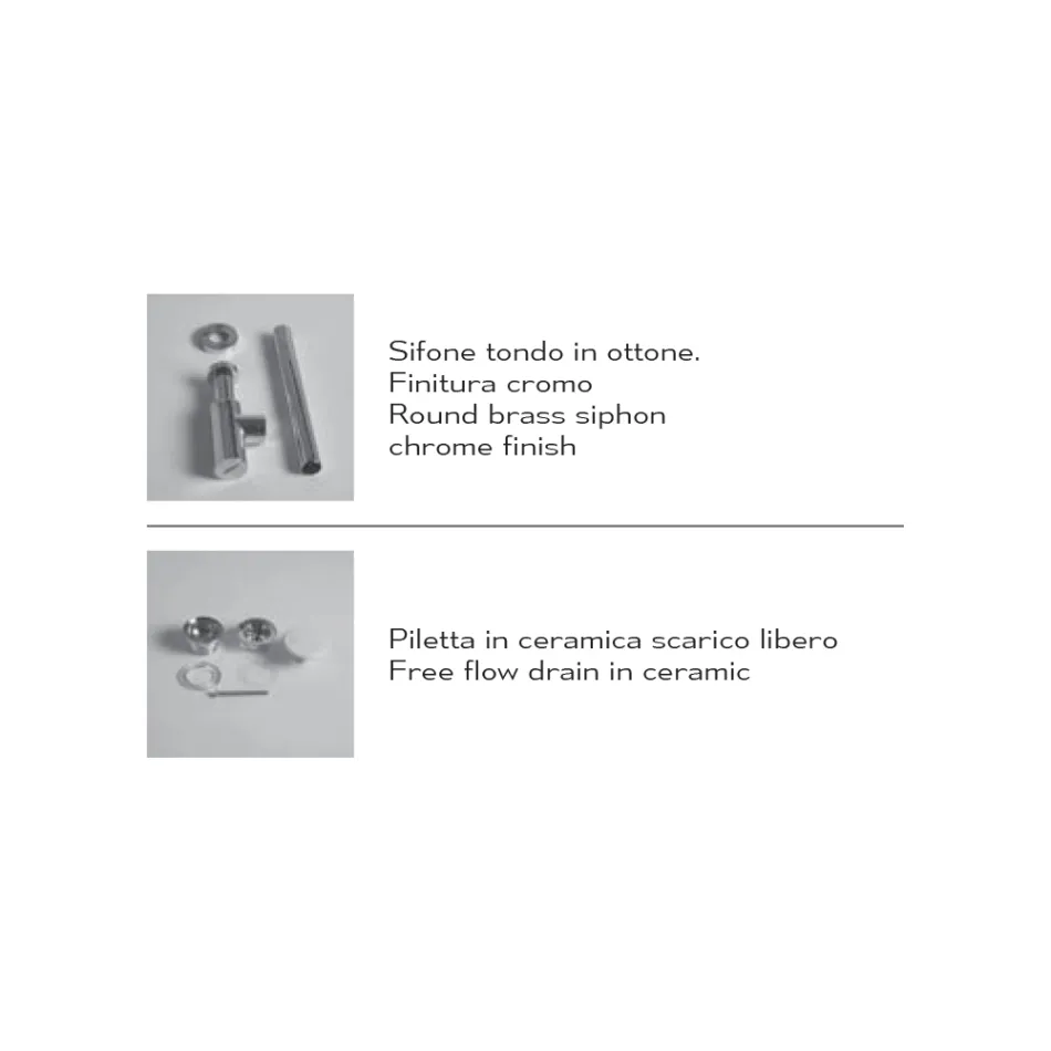 Lavatório de cerâmica branca ou colorida de design moderno feito na Itália - Act Viadurini