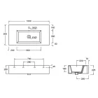 Lavatório suspenso ou de bancada de cerâmica colorida fabricado na Itália - Quadro Viadurini