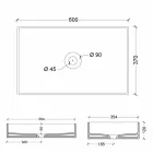 Lavatório de cerâmica de design moderno em pé sol 60 x 37, fabricado na Itália Viadurini