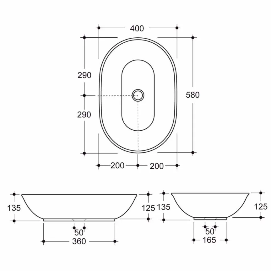 Bancada de lavatório de cerâmica design moderno feita na Itália Viadurini