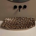 Cheetah pia bancada de cerâmica Laura, design moderno feito na Itália