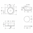 Lavatório autoportante de cerâmica preta / suspenso fabricado em Italy Tor Viadurini
