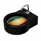 Lavatório autoportante de cerâmica preta / suspenso fabricado em Italy Tor Viadurini