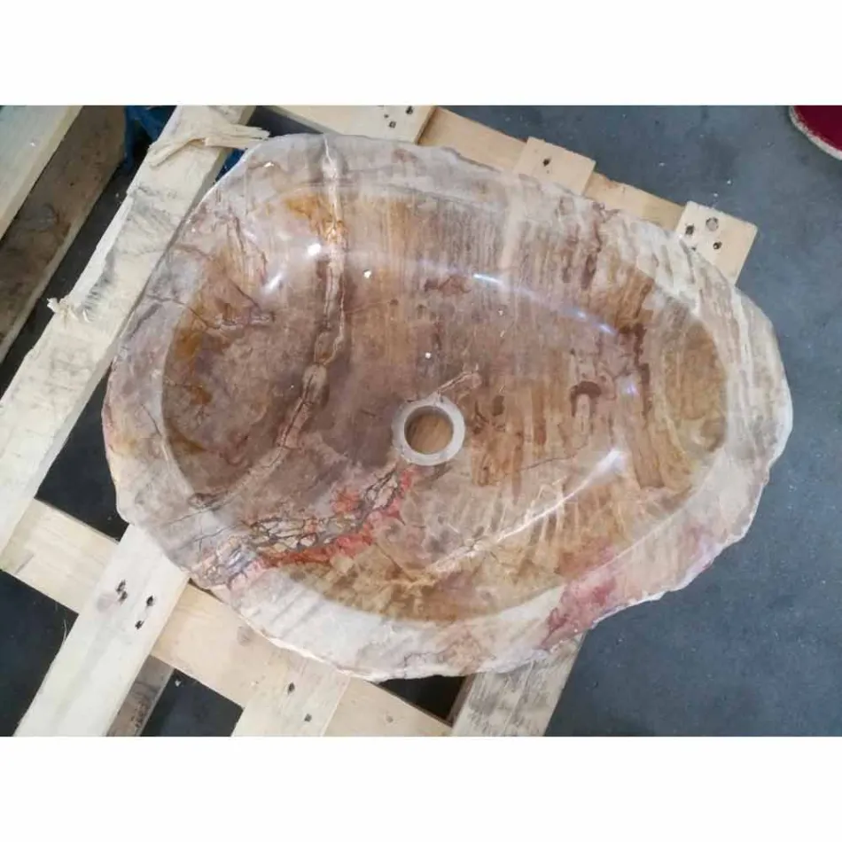 Lavatório de madeira Sola fúnebre de pedra de ganso Viadurini