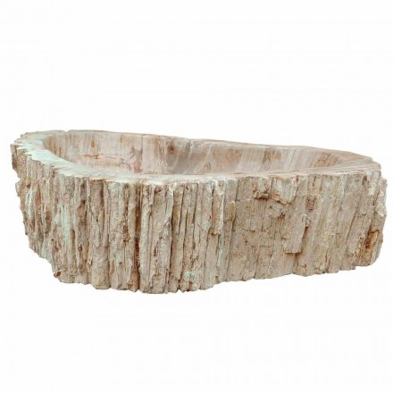 Bancada de pia Fossil de madeira Goa peça única Viadurini