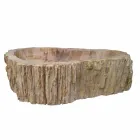 Bancada de pia Fossil de madeira Goa peça única Viadurini