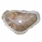 Bancada de pia Fossil de madeira Goa peça única Viadurini