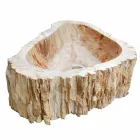 Bancada de pia Fossil de madeira Goa peça única Viadurini