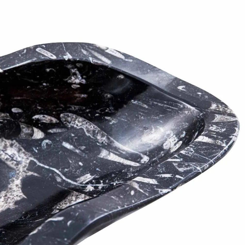 Lavatório de mármore com fósseis modernos de suporte - Burgeo Viadurini