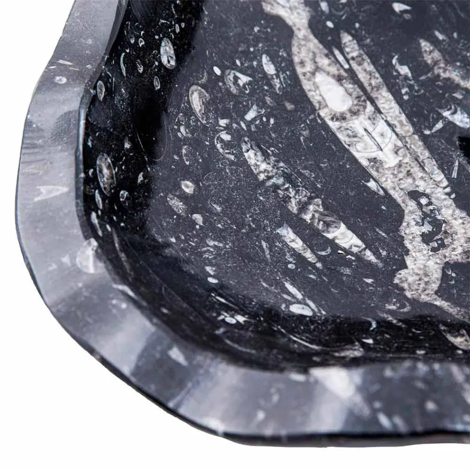 Lavatório de mármore com fósseis modernos de suporte - Burgeo Viadurini