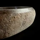 Lavatório de bancada feito à mão em Pietra di Fiume - Aurea Viadurini