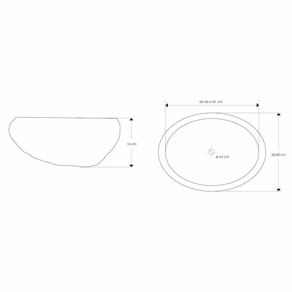 Lavatório de bancada feito à mão em Pietra di Fiume - Aurea Viadurini