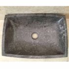 Jero lavatório de apoio de pedra natural, cinza escuro, design Viadurini