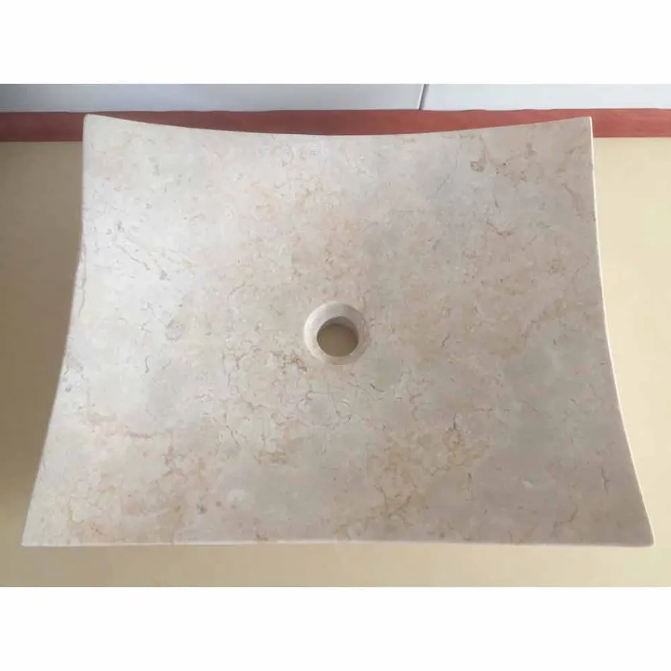 Lavatório em pedra natural de design de amor branco, peça única Viadurini