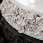 Lavatório de porcelana com pétalas aplicadas à mão Made in Italy - Amarone Viadurini