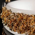 Lavatório de porcelana com pétalas aplicadas à mão Made in Italy - Amarone Viadurini