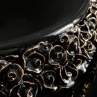 Lavatório de porcelana com pétalas aplicadas à mão Made in Italy - Amarone Viadurini