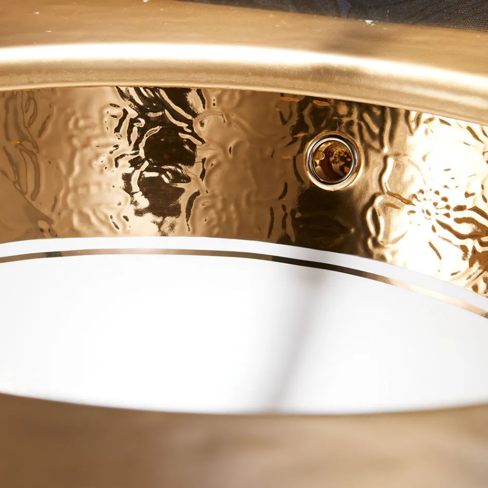 Pia embutida em Fire Clay com faixa em diversos acabamentos Made in Italy - Erioli Viadurini