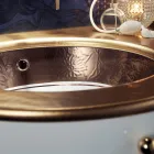 Pia embutida em Fire Clay com faixa em diversos acabamentos Made in Italy - Erioli Viadurini