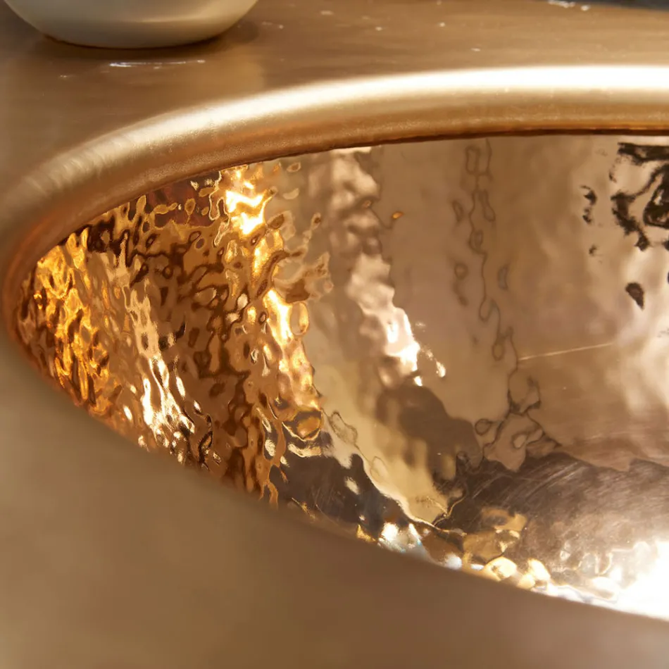 Lavatório embutido em Fire Clay de 3 Acabamentos Made in Italy - Erioli Viadurini