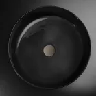 Lavatório de bancada de luxo preto em barro colorido feito na Itália - Tatiana Viadurini