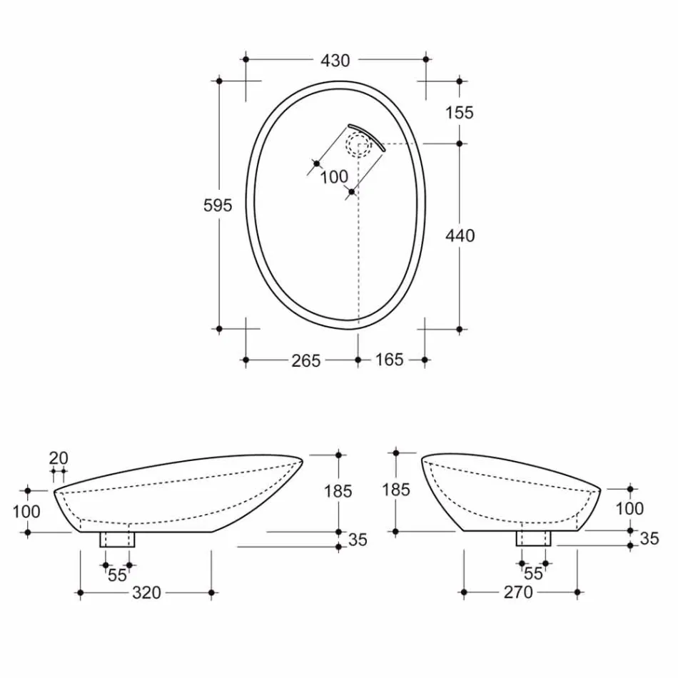 Lavatório de cerâmica de bancada moderna com cerâmica de cor prata feita na Itália brilhante Viadurini