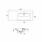 Bancada direita moderna recesso bacia em cerâmica Maida Viadurini