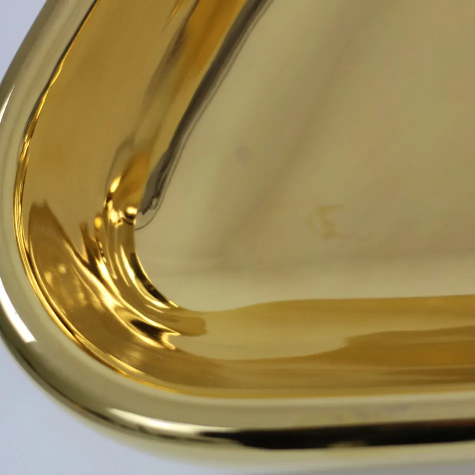 Lavatório de bancada moderno em cerâmica dourada fabricado na Itália Sofia Viadurini