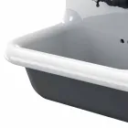 Lavatório duplo suspenso contemporâneo de cerâmica Jack Viadurini