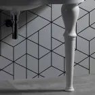 Lavatório de parede moderno com ou sem pernas, L90 cm em Avise Ceramic Viadurini