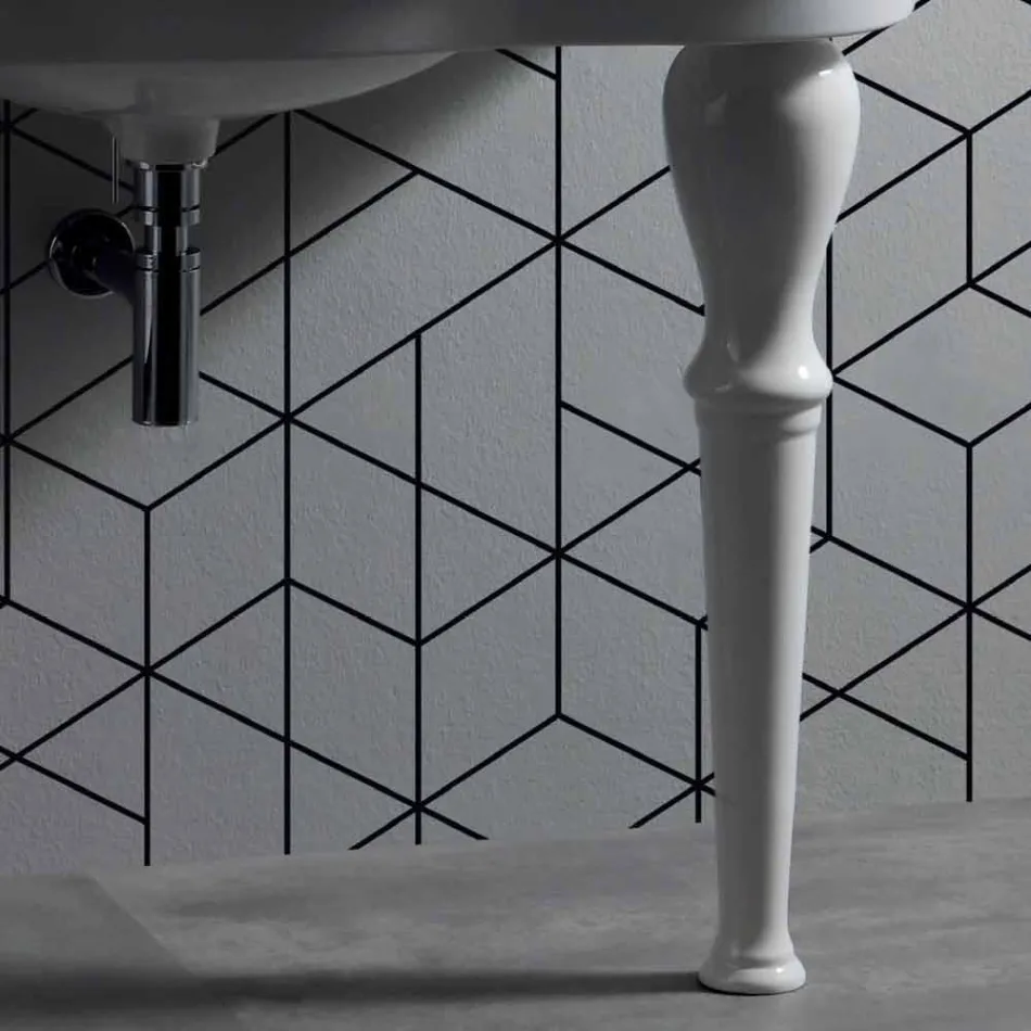 Lavatório de parede moderno com ou sem pernas, L90 cm em Avise Ceramic Viadurini