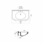 Lavatório de parede moderno com ou sem pernas, L90 cm em Avise Ceramic Viadurini