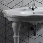 Lavatório de parede moderno com ou sem pernas, L90 cm em Avise Ceramic Viadurini