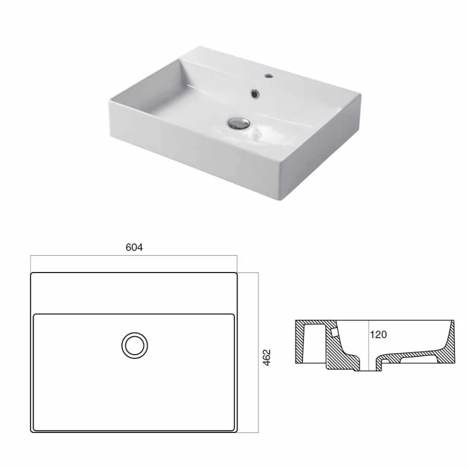 Bacia de Um Orifício para Suporte ou Parede em Coliviata Colivi Ceramic Viadurini