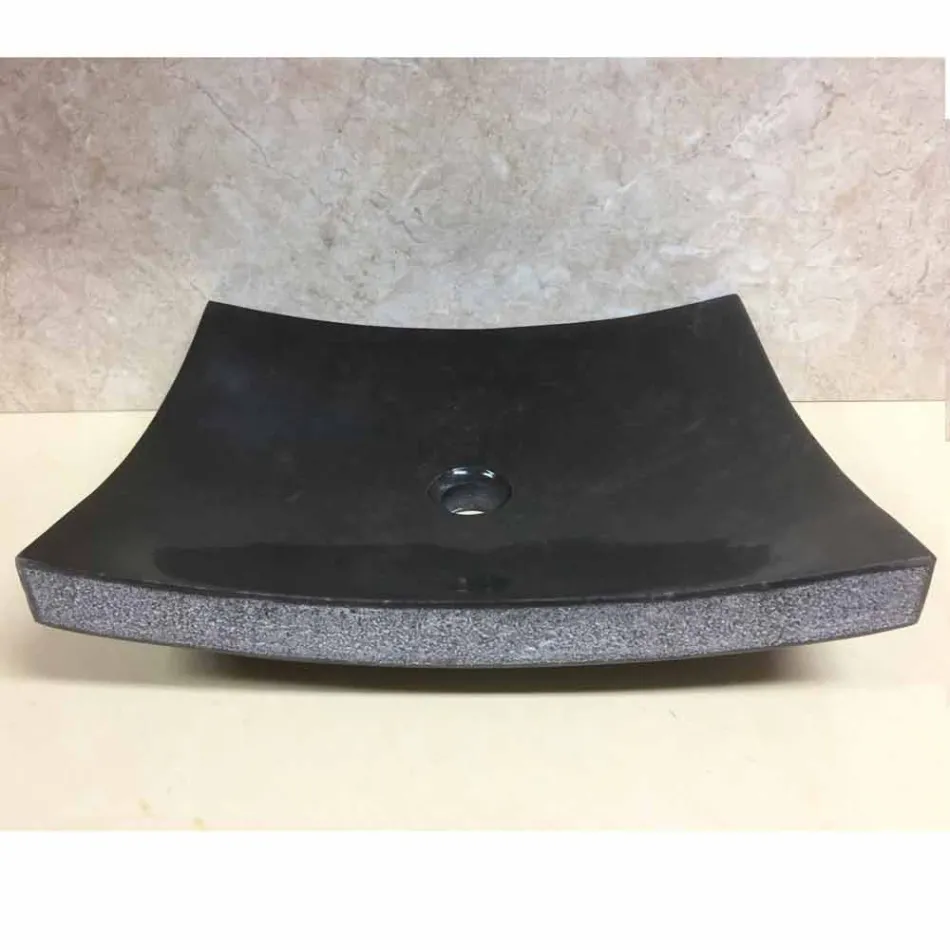 Lavatório preto do banheiro na pedra natural Amor, parte original Viadurini
