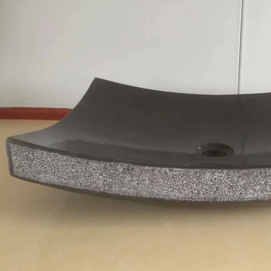 Lavatório preto do banheiro na pedra natural Amor, parte original Viadurini