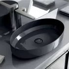 Lavatório de cerâmica de bancada oval feito na Itália, Yoel Viadurini