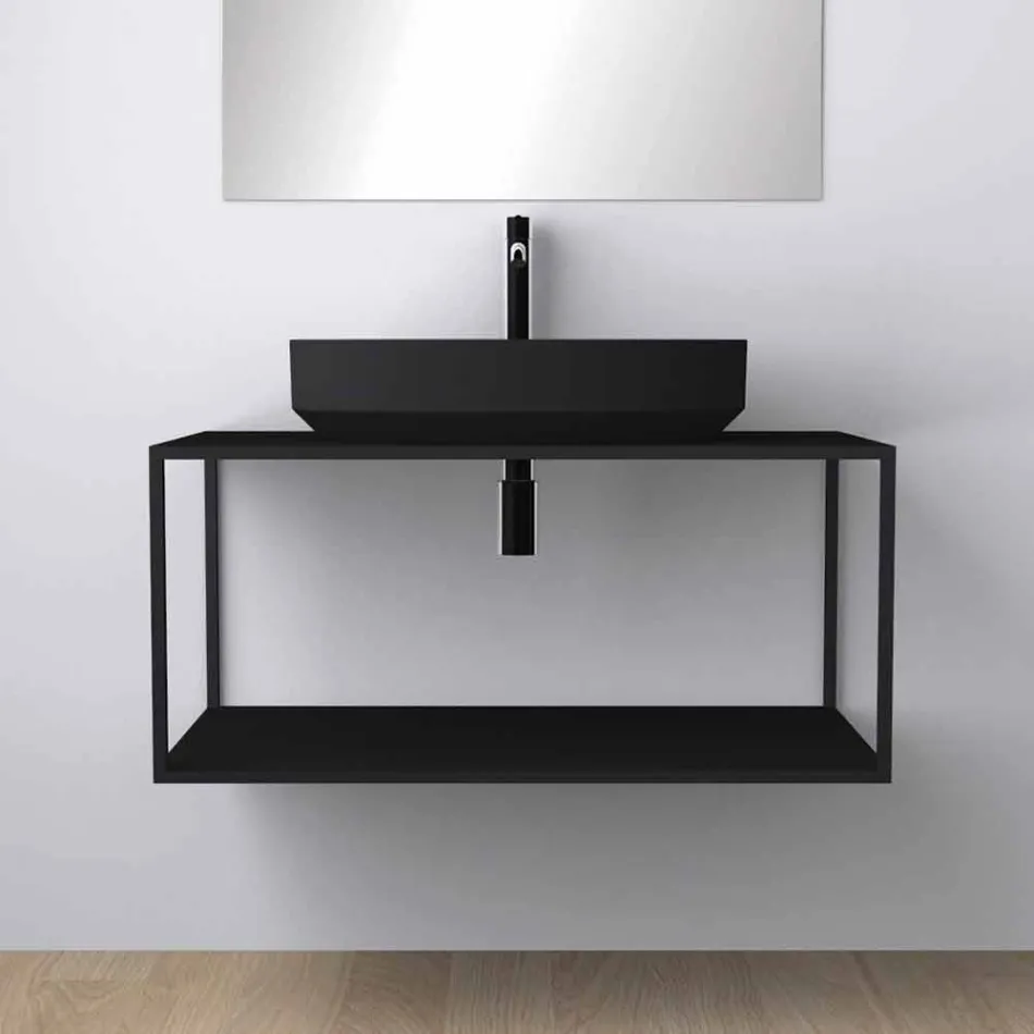 Lavatório de cerâmica de bancada oval feito na Itália, Yoel Viadurini