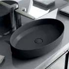 Lavatório de cerâmica de bancada oval feito na Itália, Yoel Viadurini
