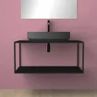 Lavatório de cerâmica de bancada oval feito na Itália, Yoel Viadurini