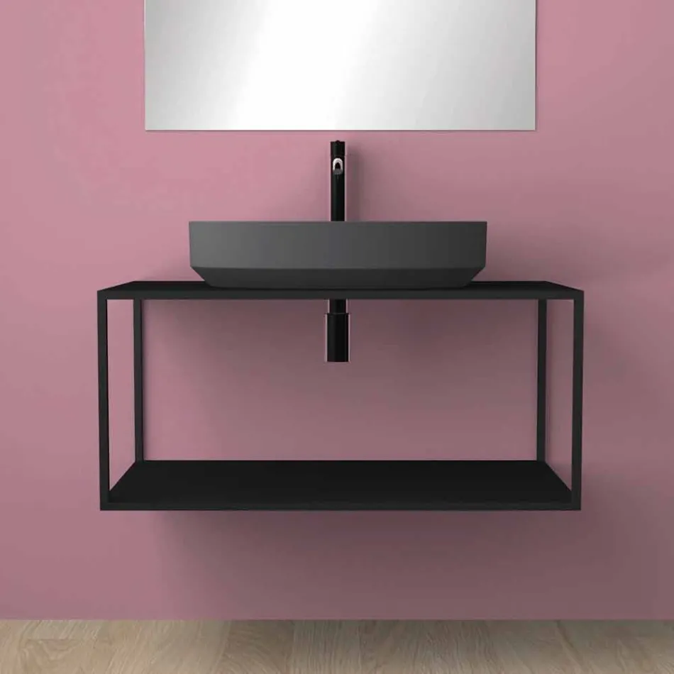 Lavatório de cerâmica de bancada oval feito na Itália, Yoel Viadurini